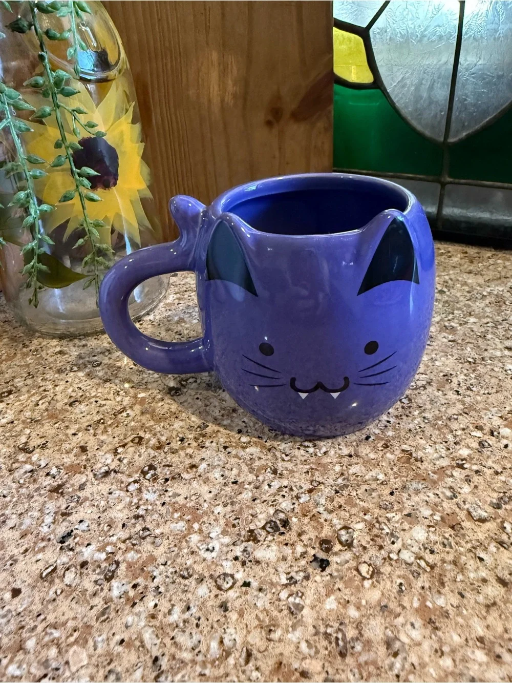 Purple Halloween Vampire Cat Face Coffee Mug | Horizon Group USA | Spooky Coffe